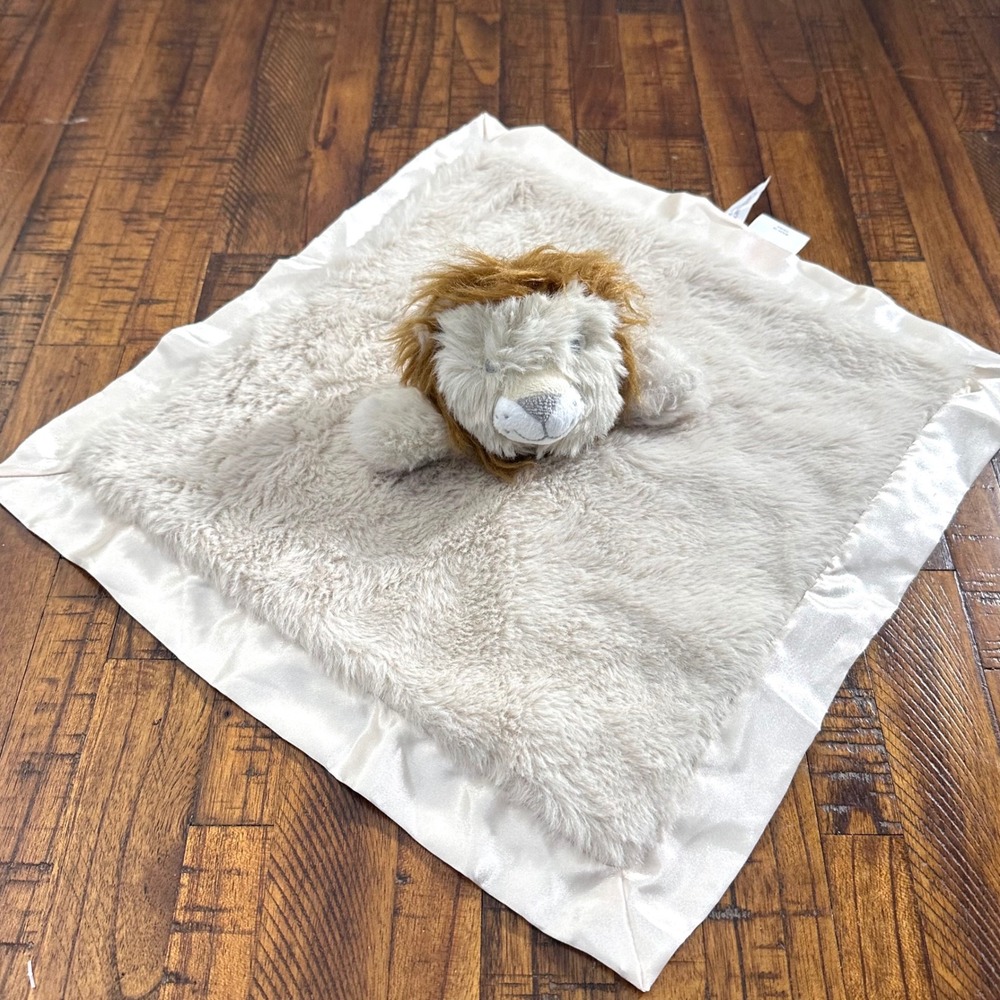 Cloud Island Lion Baby Lovey Satin Trim Security Blanket Unisex Plush Safari Cat